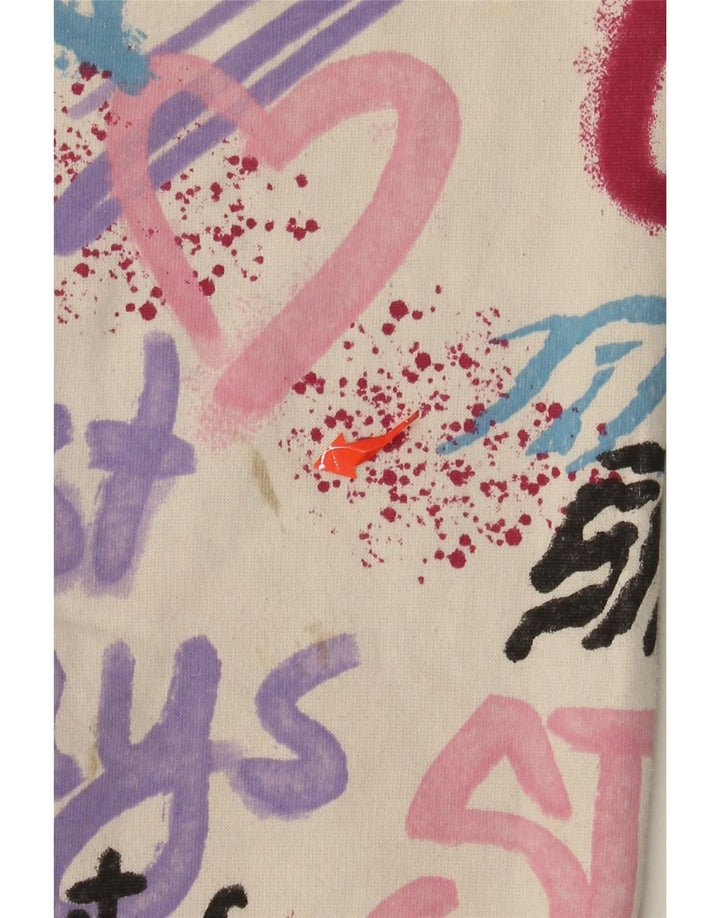 ZARA Girls Graphic Tracksuit Calças Joggers 13-14 anos Off White Cotton