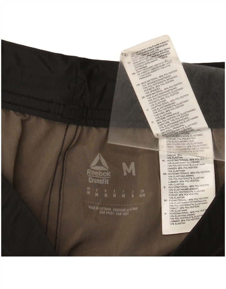 Reebok Mens Cross Fit Graphic Sport Shorts Médio Preto Geométrico Poliéster