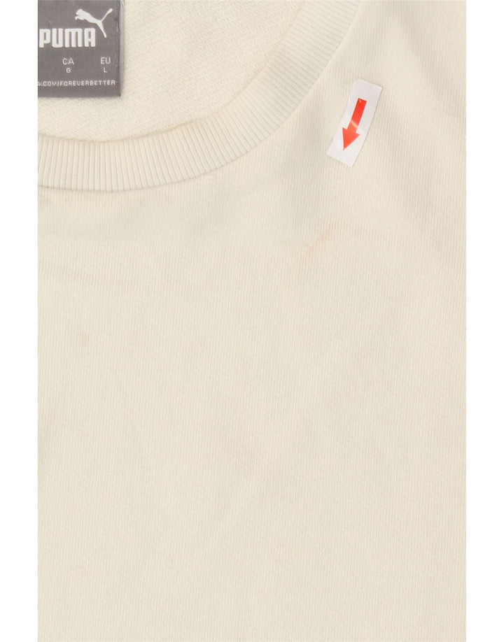 Puma moletom gráfico masculino jumper grande branco colorblock algodão