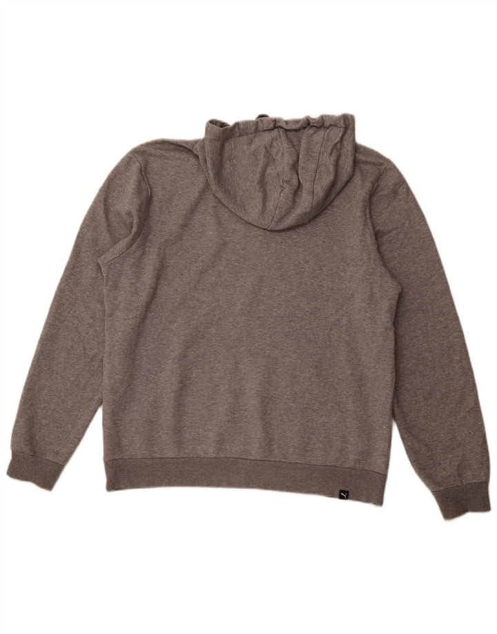PUMA Mens Hoodie Jumper Médio Algodão Cinza