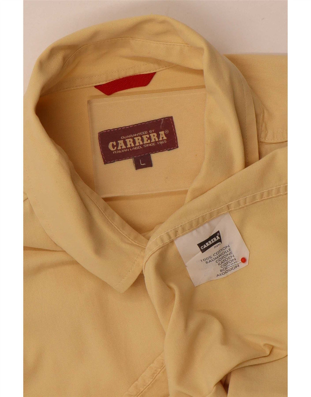 Camisa masculina Carrera grande algodão amarelo