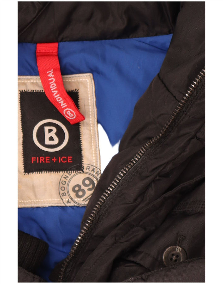 Casaco acolchoado com capuz masculino Fire and Ice EU 48 médio preto poliamida