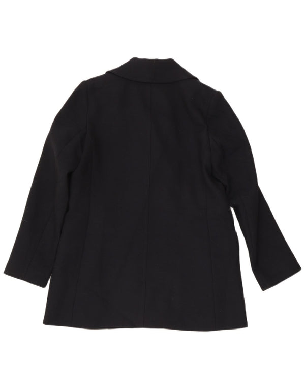 Hobbs Pea Coat feminino UK 12 poliéster azul marinho médio