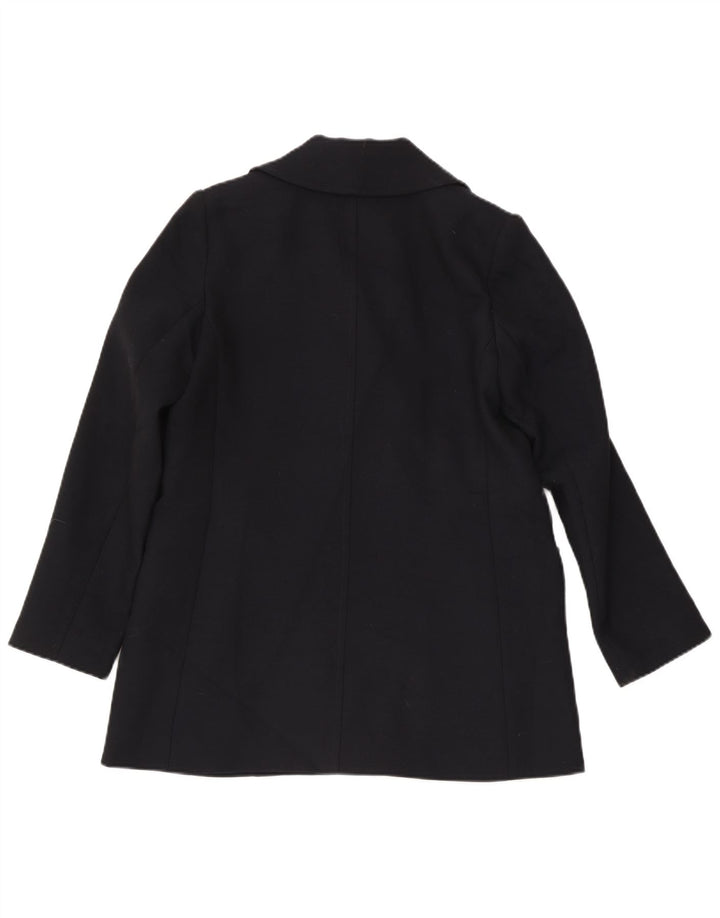 Hobbs Pea Coat feminino UK 12 poliéster azul marinho médio