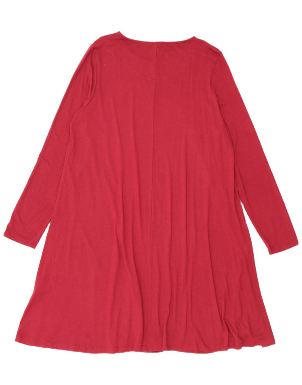 Vestido camiseta feminino de manga comprida Marks & Spencer Reino Unido 16 grande Borgonha