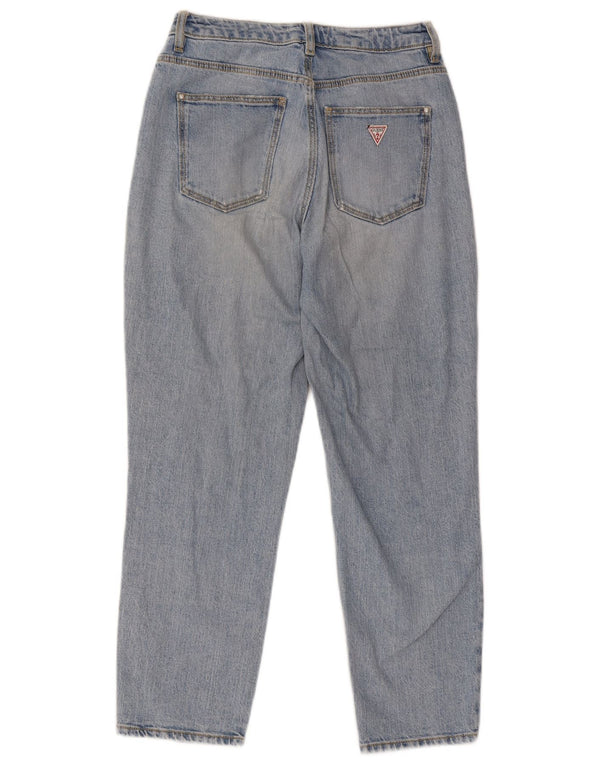 Calça jeans feminina Guess Mom cintura alta cônica W28 L25 algodão azul