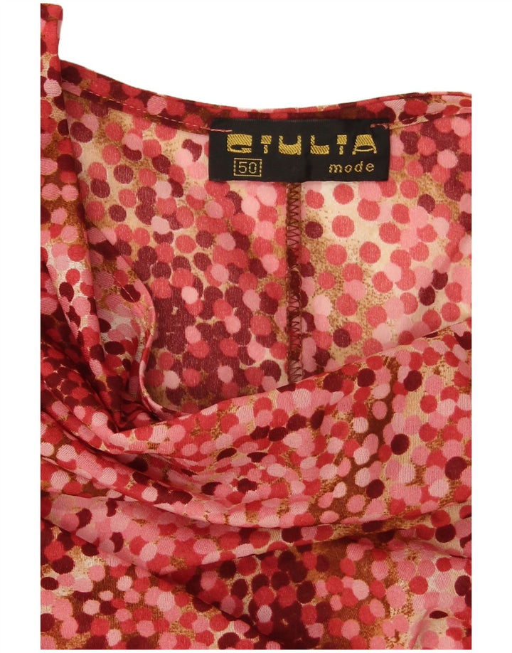 Vestido vintage feminino linha A IT 50 XL Borgonha manchado