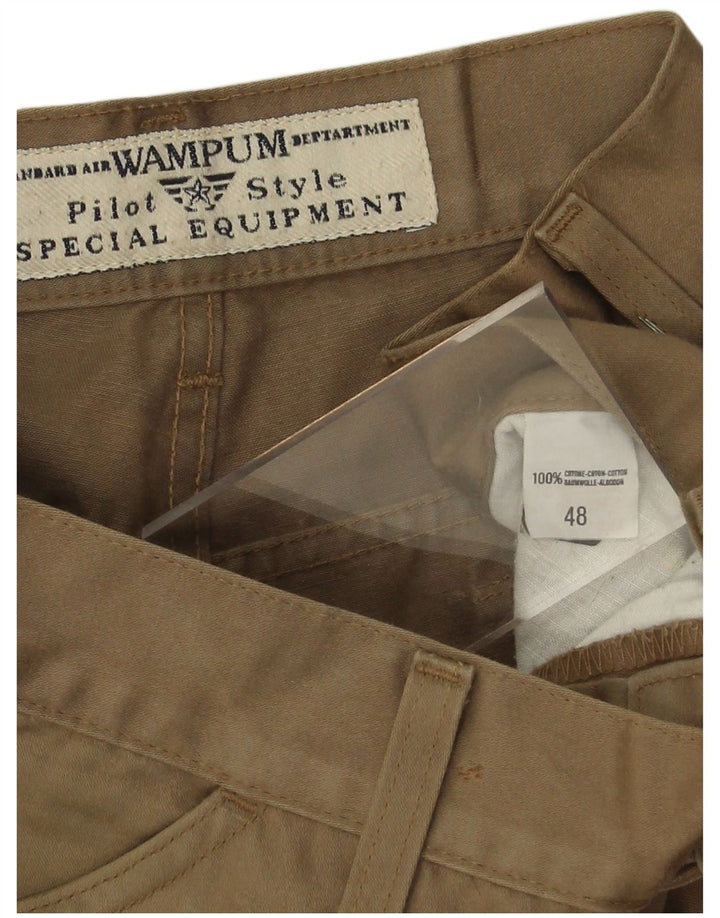 Calça cargo masculina WAMPUM reta IT 48 médio W32 L33 algodão marrom