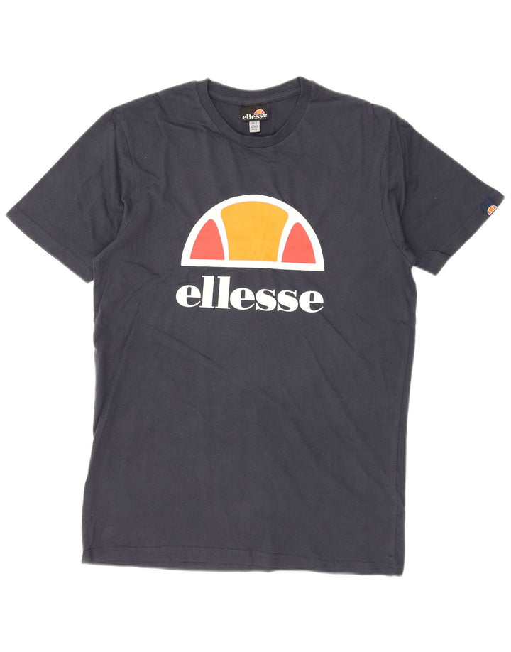 Ellesse Camiseta masculina gráfica top pequeno algodão azul marinho