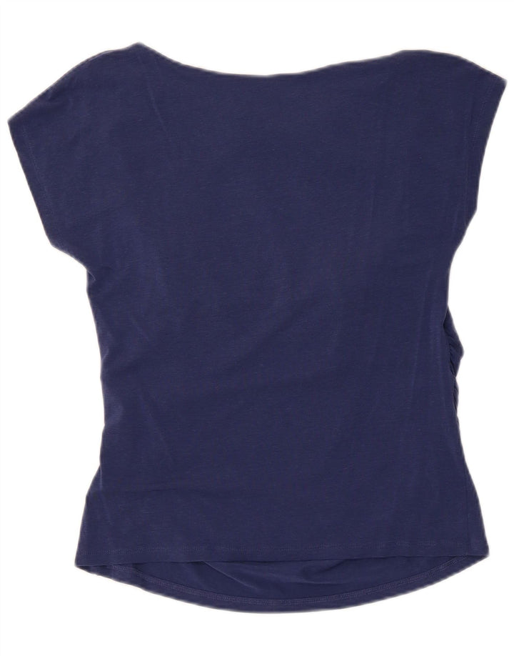 Camiseta feminina Max Mara Top UK 12 Médio Azul Marinho Lyocell