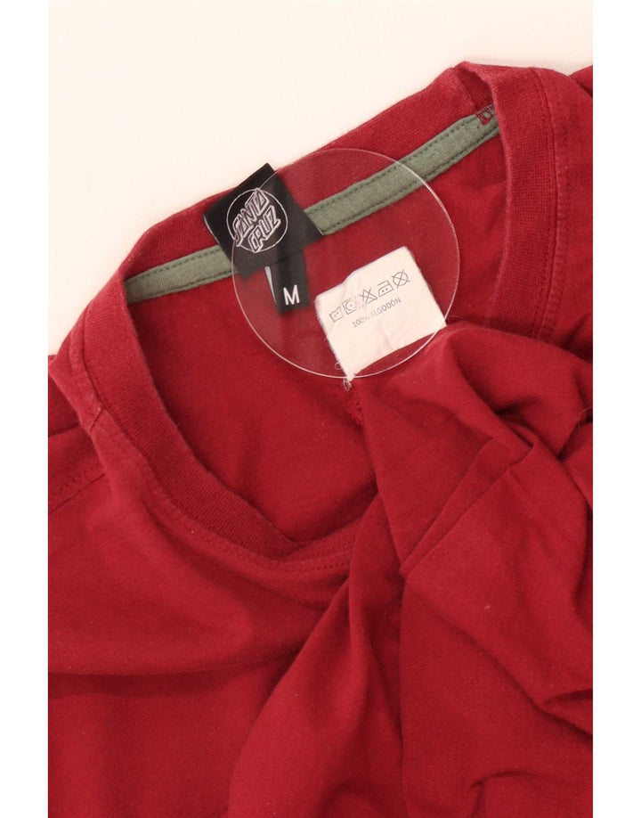Camiseta gráfica masculina Santa Cruz Top médio algodão vermelho