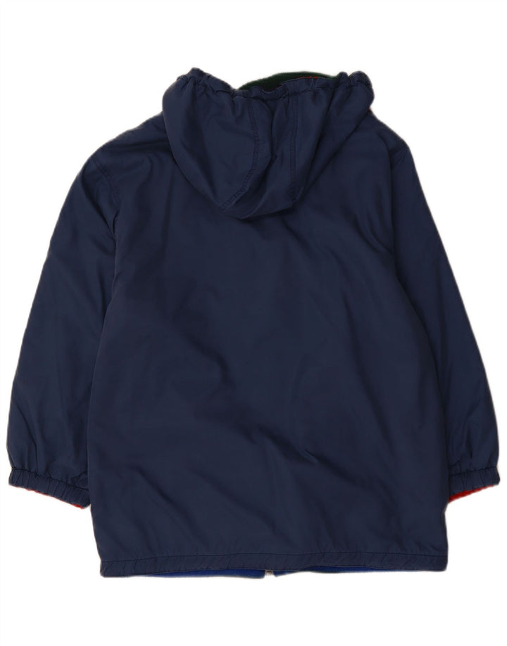 Jaqueta feminina VINTAGE reversível com capuz grande Reino Unido 12 azul marinho médio