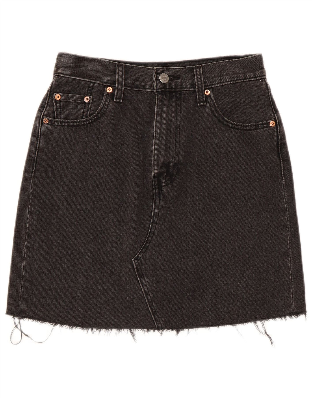 Saia jeans feminina Levi's W26 pequena algodão cinza