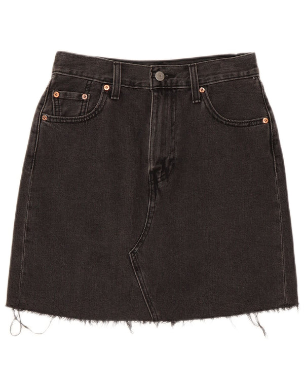 Saia jeans feminina Levi's W26 pequena algodão cinza