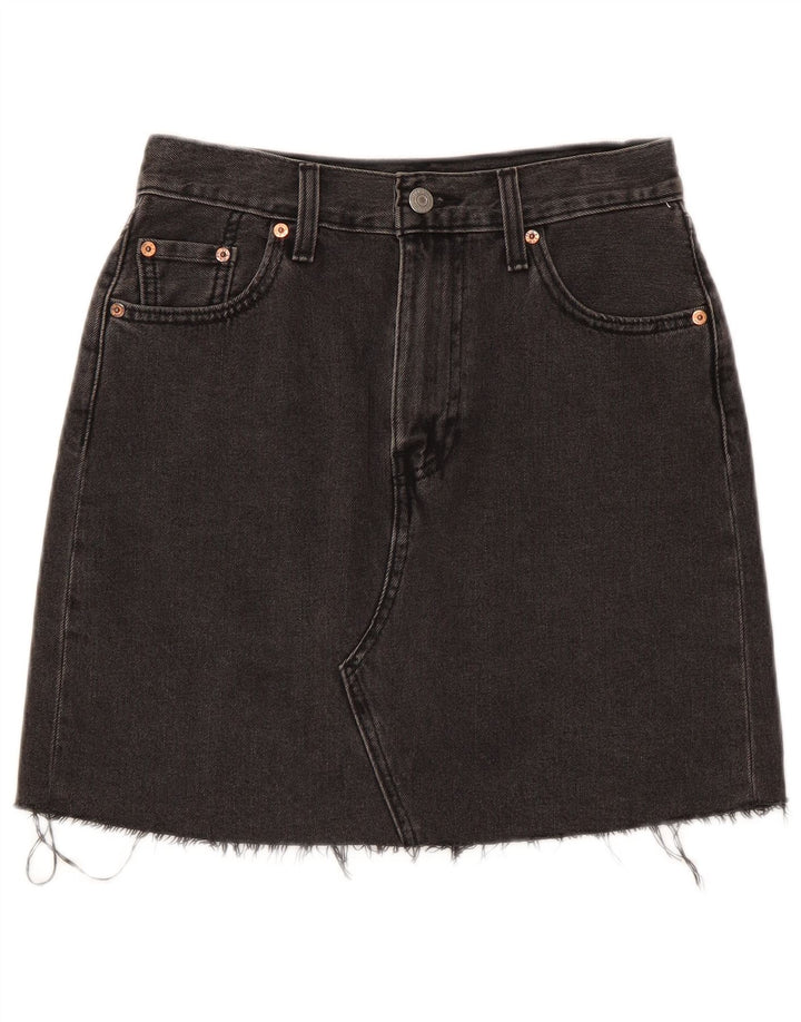 Saia jeans feminina Levi's W26 pequena algodão cinza