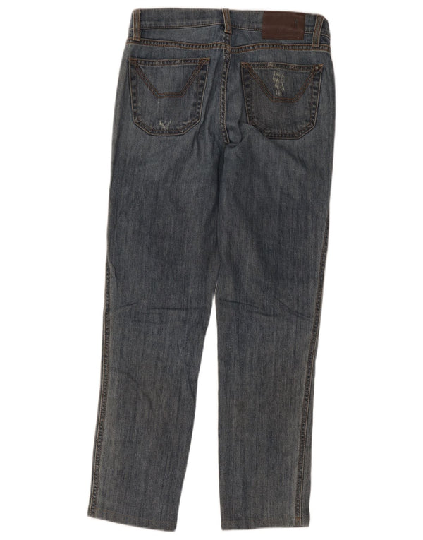 Jeans feminino Jeckerson desgastado slim W26 L26 algodão azul