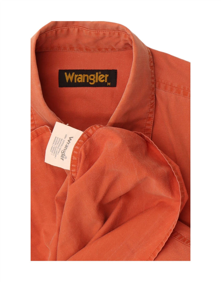 Wrangler Camisa masculina de manga curta médio laranja algodão