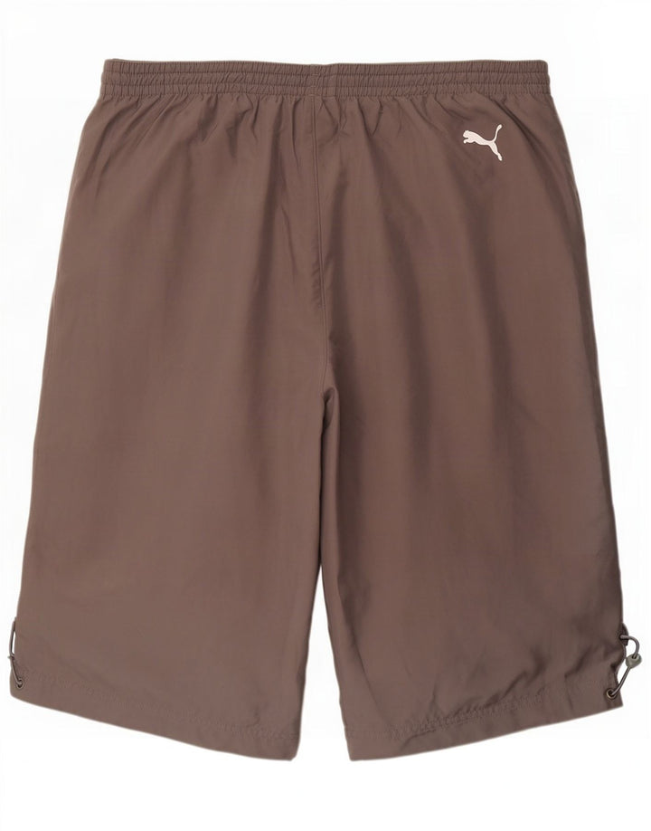 Shorts esportivos masculinos Puma Graphic Bermuda cinza médio poliéster