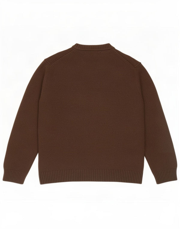 Suéter masculino Marlboro Classics com gola redonda 2XL lã merino marrom