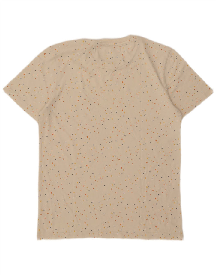 Camiseta masculina Lyle & Scott de algodão manchado branco médio
