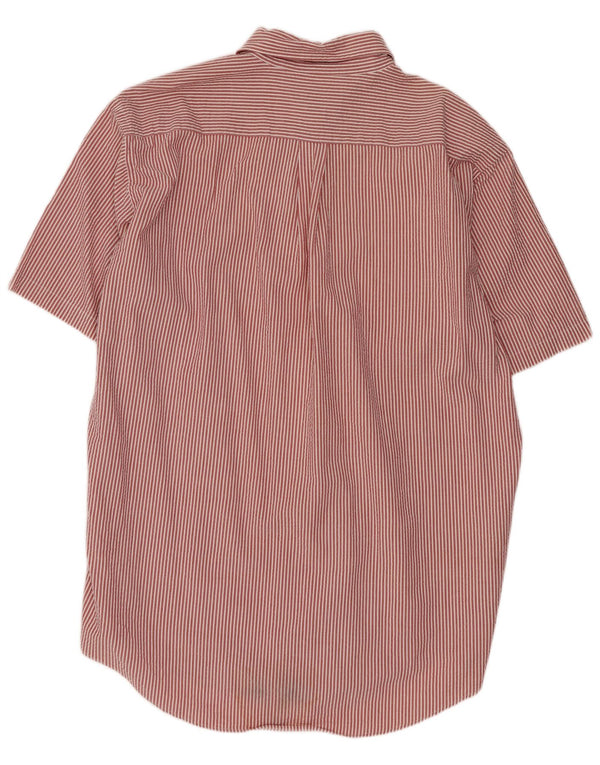 Camisa masculina de manga curta Brooks Brothers grande algodão listrado vermelho