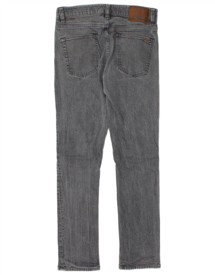 Volcom Masculino Vorta Slim Straight Jeans W30 L30 Cinza Algodão