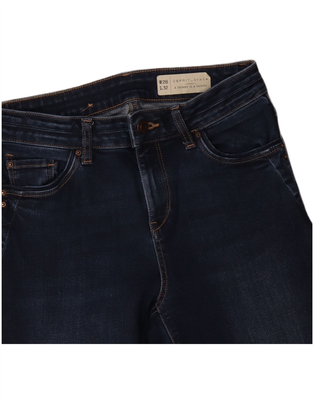 Calça jeans skinny feminina ESPRIT W28 L32 algodão azul marinho