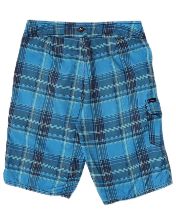 Shorts de natação masculino O'Neill pequeno poliéster xadrez azul