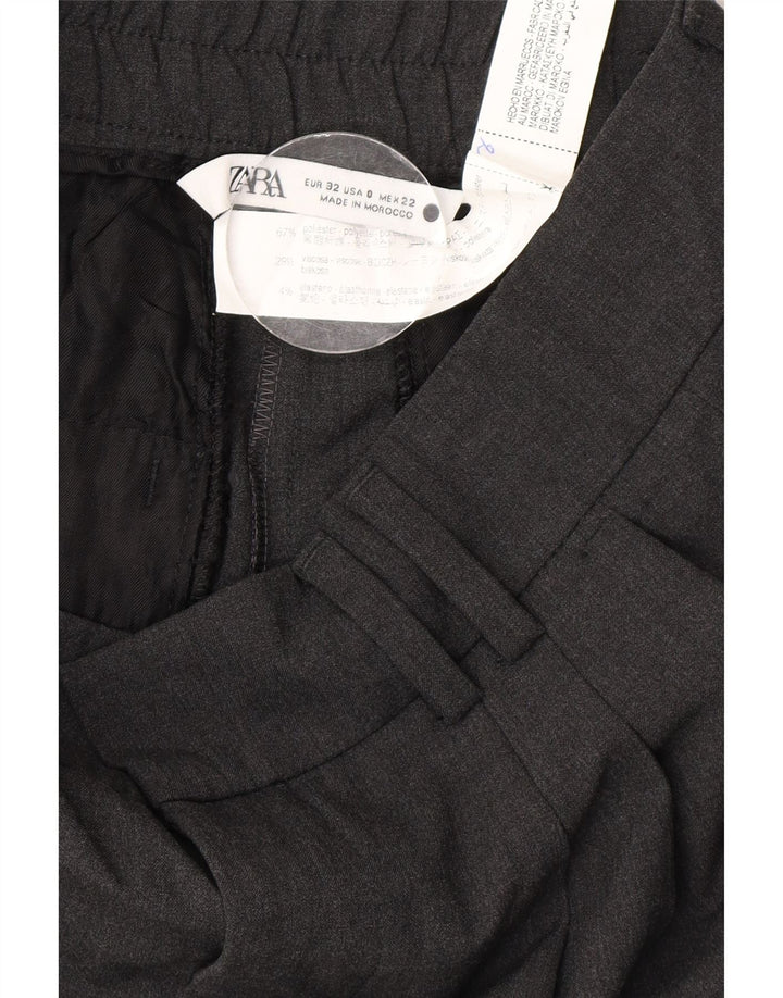 Zara Calça Feminina Pegged Suit EU 32 2XS W22 L26 Cinza Poliéster