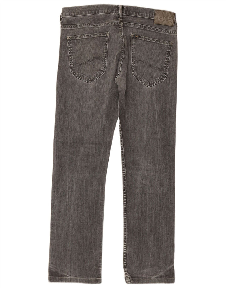 Lee Mens Powell Straight Jeans W34 L30 Algodão Cinza