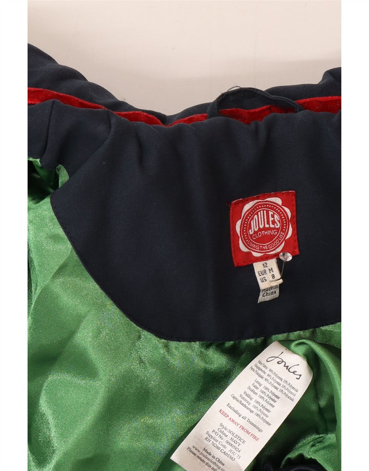 Jaqueta acolchoada feminina Joules UK 12 poliéster azul marinho médio