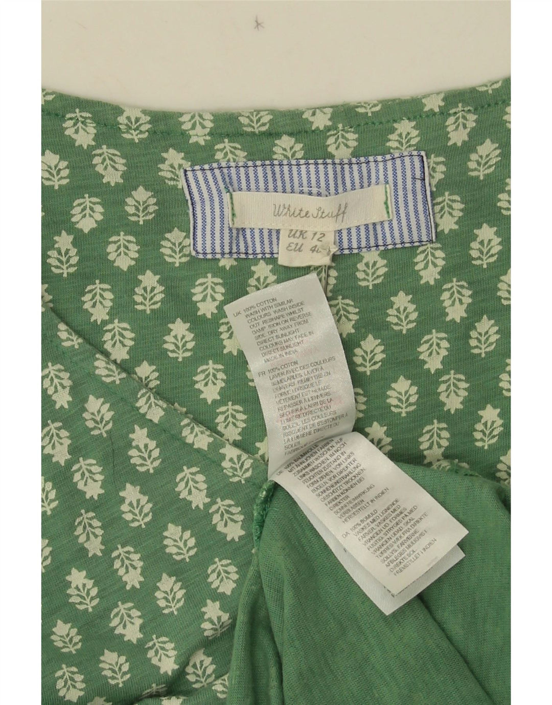 Vestido maxi feminino White Stuff UK 12 algodão floral verde médio