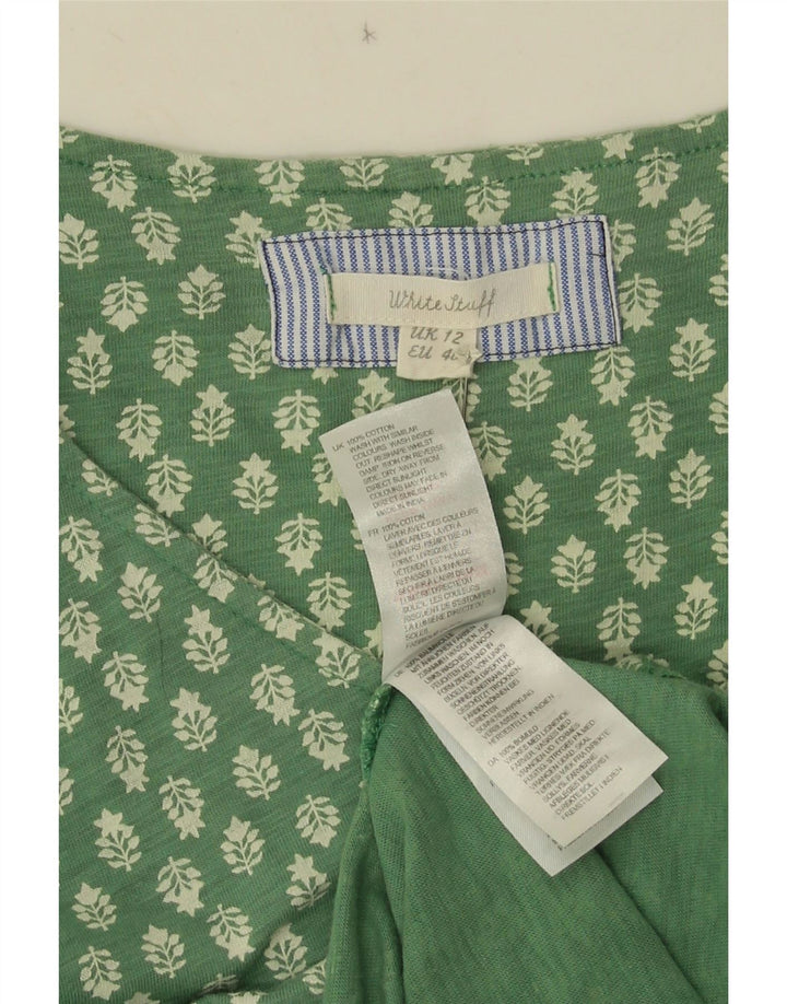 Vestido maxi feminino White Stuff UK 12 algodão floral verde médio