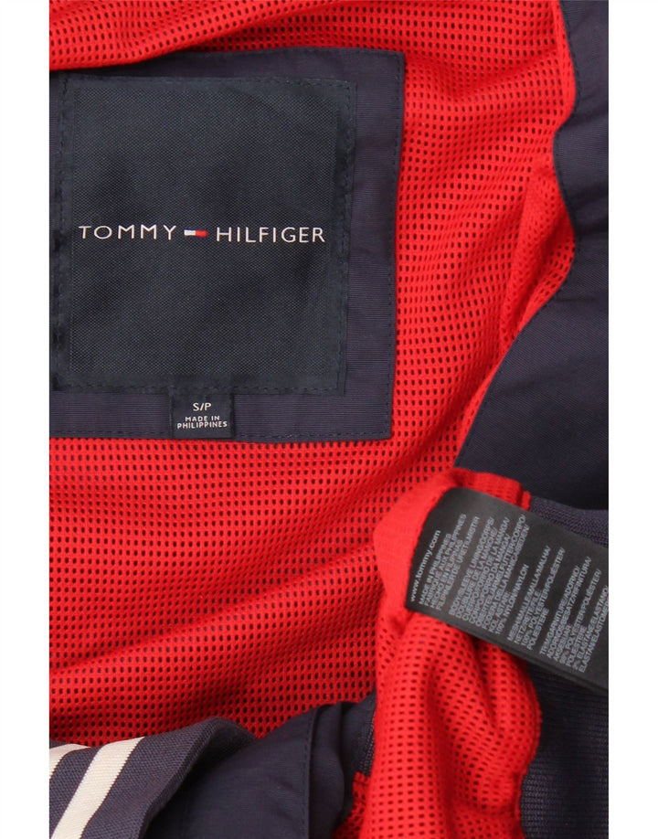 Jaqueta bomber masculina com capuz gráfico TOMMY HILFIGER Reino Unido 36 pequena azul marinho