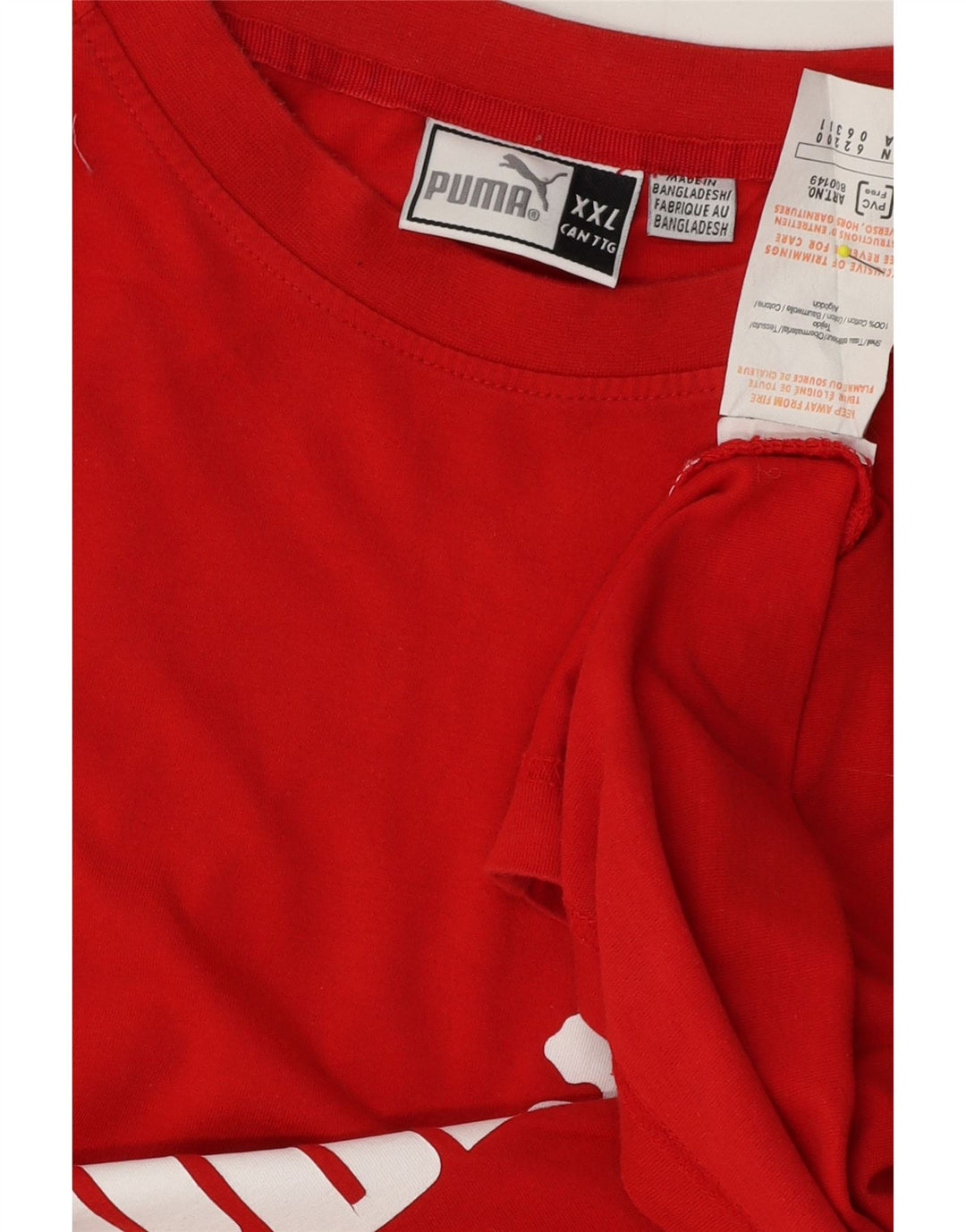 Puma Mens Graphic Vest Top 2XL Algodão Vermelho