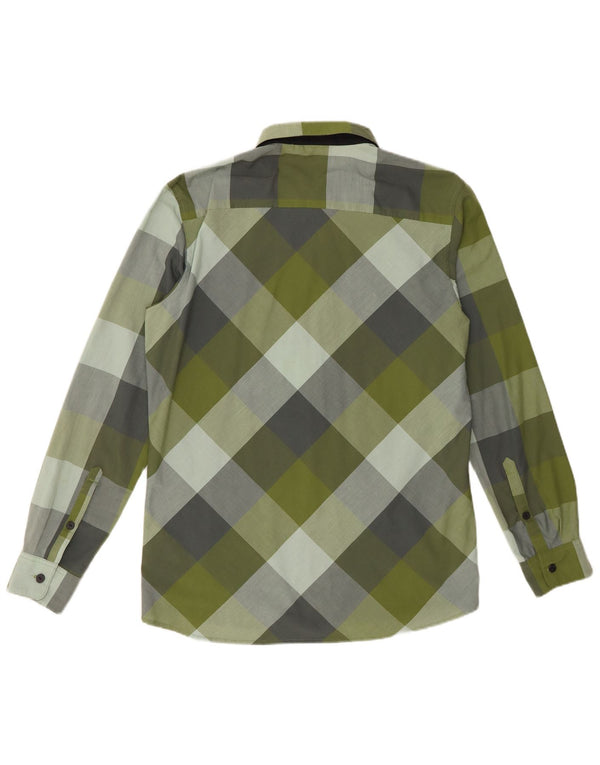 Camisa masculina Adidas UK 40/42 poliéster xadrez verde médio