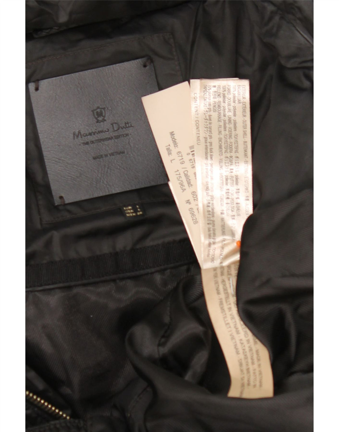 Casaco acolchoado com capuz feminino MASSIMO DUTTI Reino Unido 16 grande poliéster preto