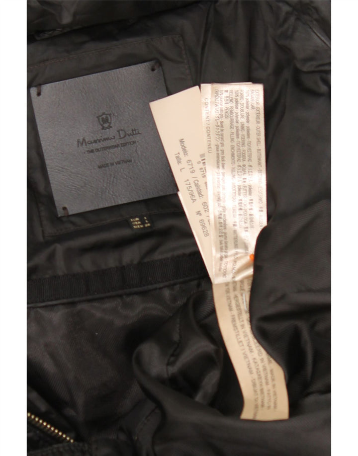 Casaco acolchoado com capuz feminino MASSIMO DUTTI Reino Unido 16 grande poliéster preto