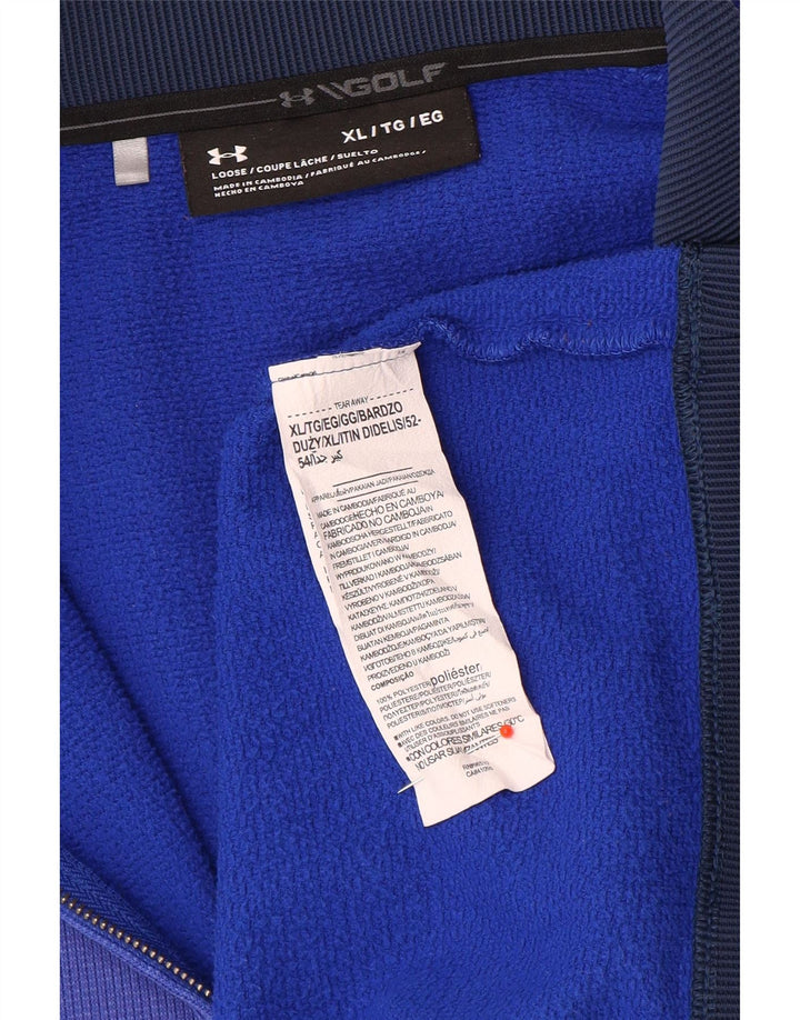 Under Armour Masculino Zip Neck Moletom Jumper XL Azul Poliéster