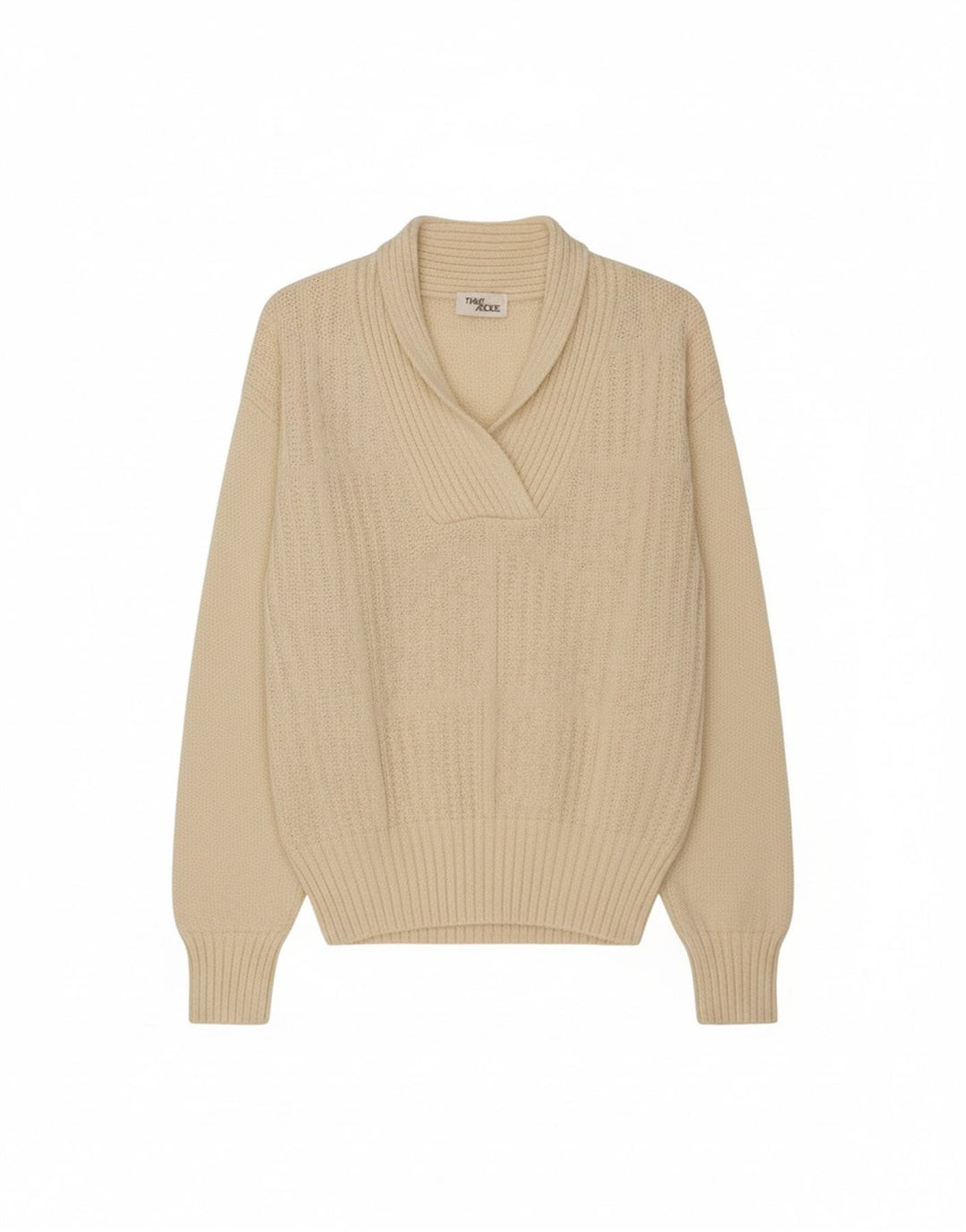 Suéter feminino VINTAGE com gola xale UK 18 XL off white