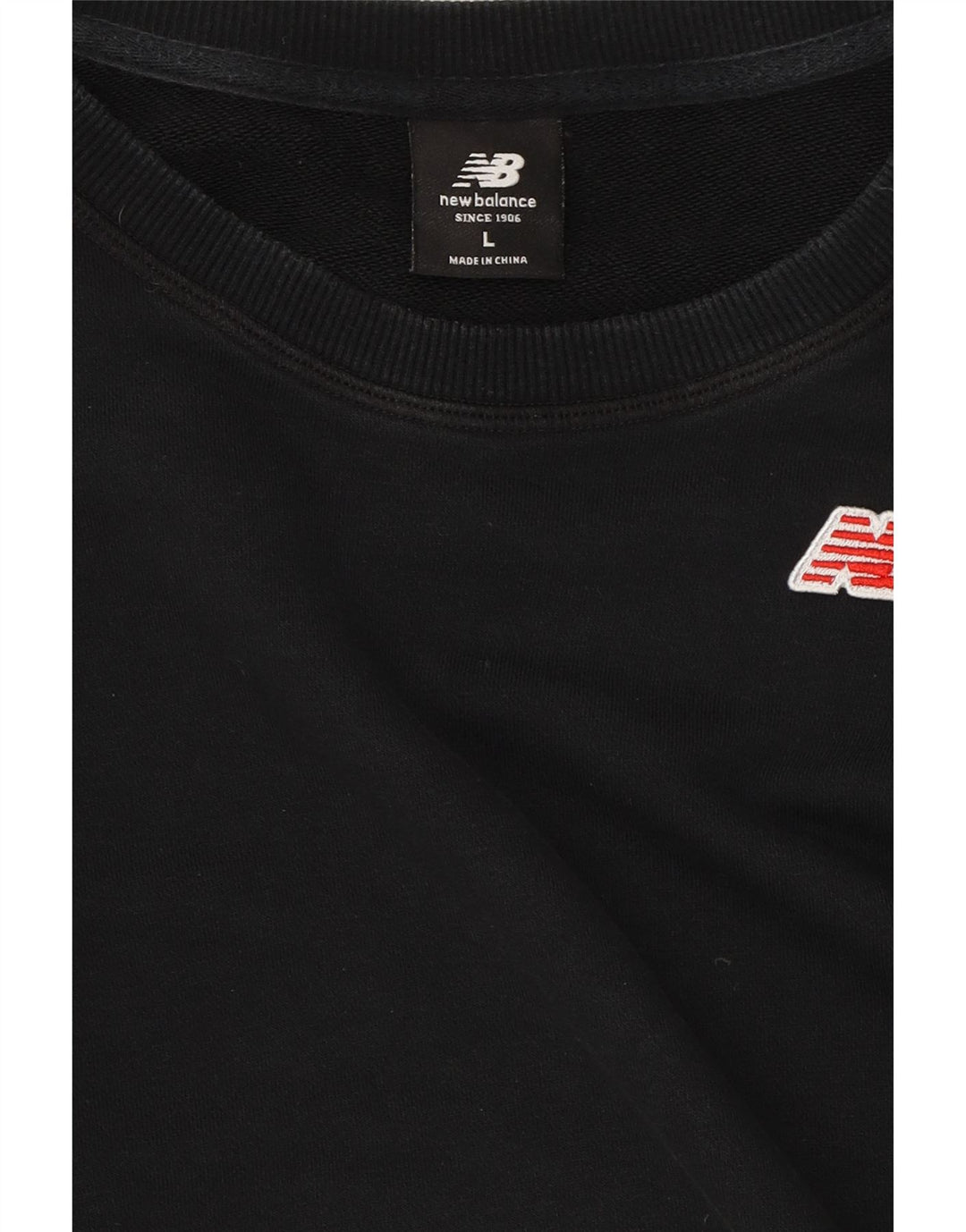NEW BALANCE Womens Sweatshirt Jumper UK 16 Large Black Cotton Vintage New Balance and Second-Hand New Balance from Messina Hembry 