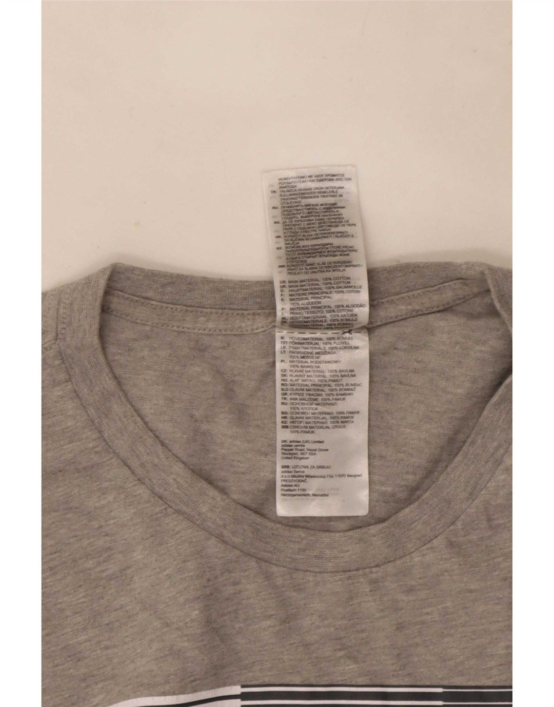 Camiseta masculina Adidas Graphic Top cinza médio algodão manchado