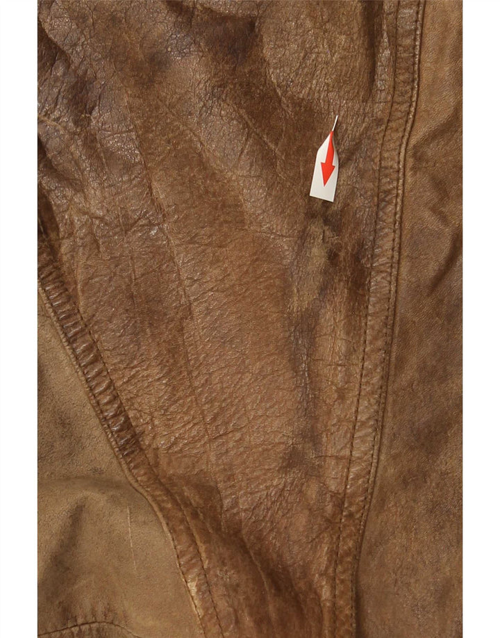 Jaqueta de couro masculina vintage UK 42 XL marrom