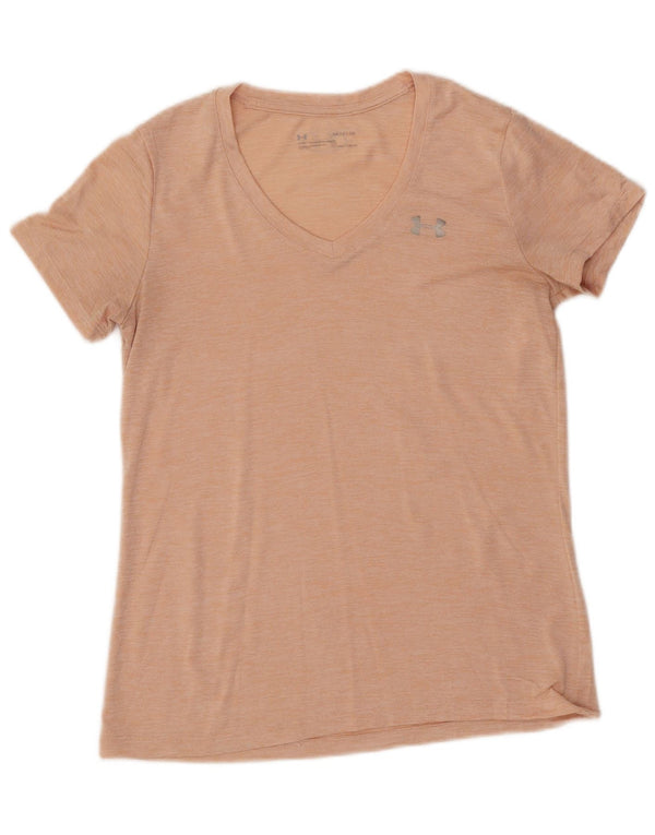 Camiseta feminina Under Armour Loose Fit UK 10 pequena laranja manchada