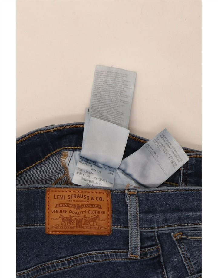Calça jeans feminina Levi's 724 High Rise Straight W24 L26 algodão azul