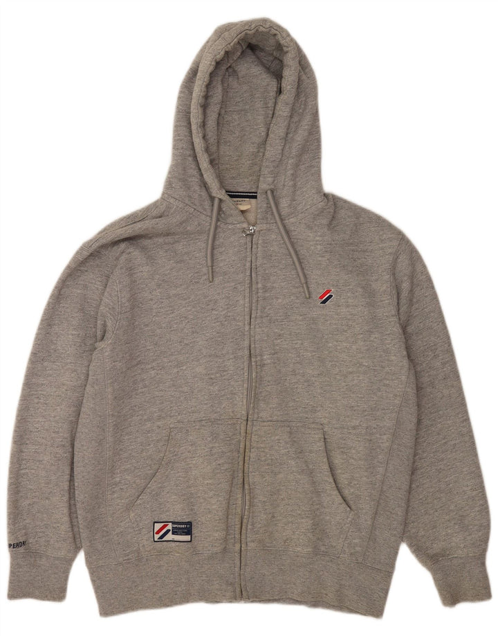 Suéter masculino Superdry com capuz e zíper XL algodão cinza