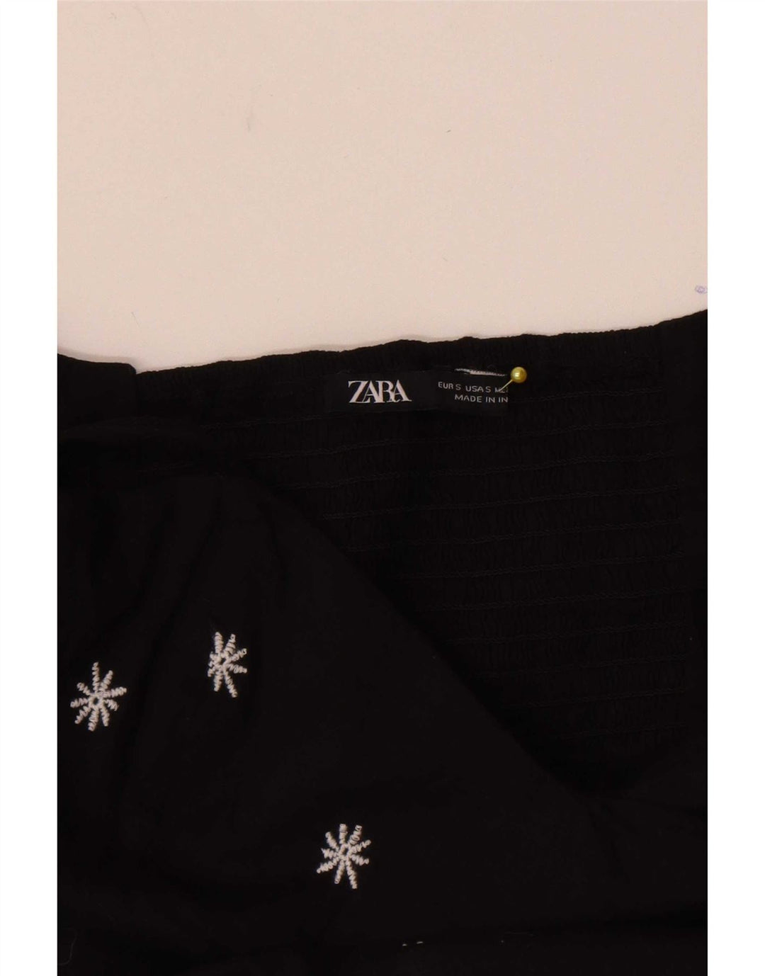 Vestido de verão feminino Zara Reino Unido 8 pequeno preto floral