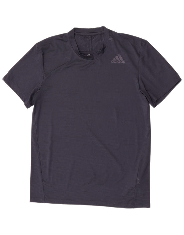 Adidas Mens Aeroready Camiseta Top Médio Azul Marinho Poliéster