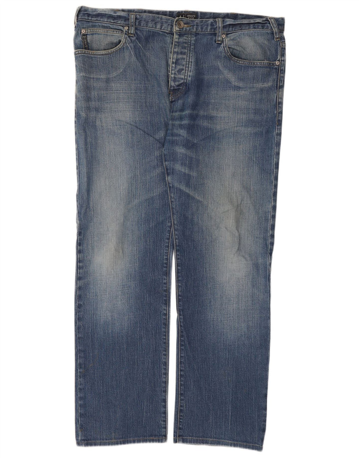 Calça jeans reta masculina Armani W36 L30 azul algodão