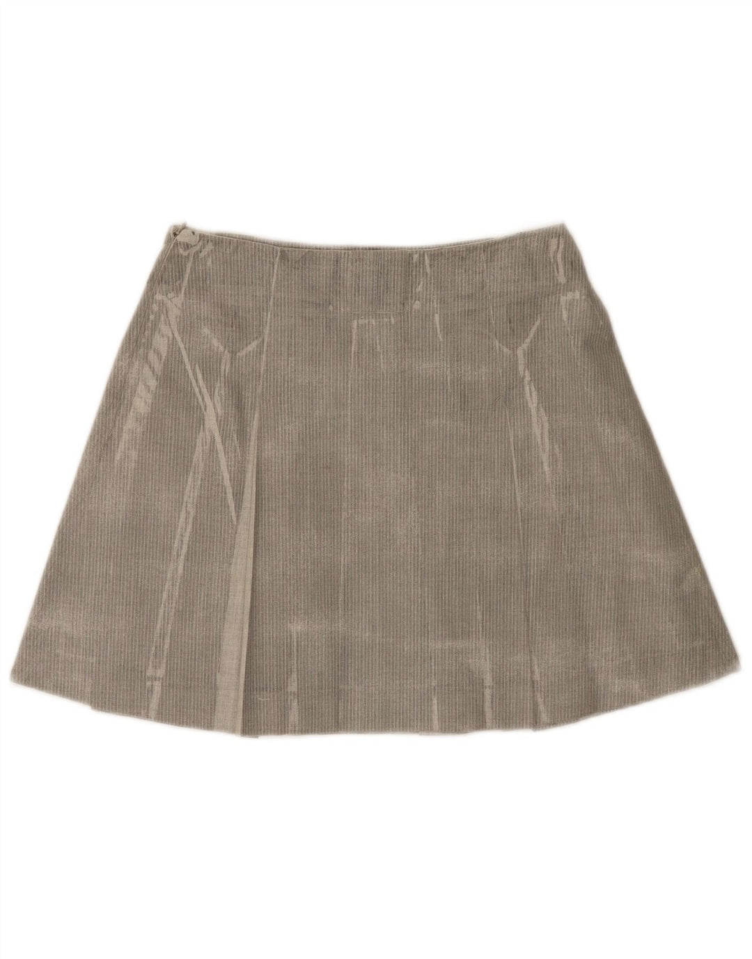 Mini saia plissada feminina Trussardi IT 42 médio W28 espinha de peixe cinza